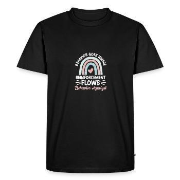 Le comportement va là où le renforcement coule - T-shirt Premium bio Homme - noir - Devant - Nico (187cm)