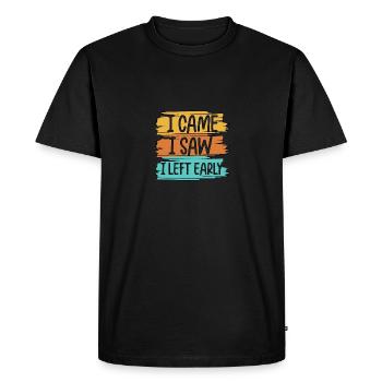 Je suis venu j’ai vu que je suis parti tôt pour les introvertis - T-shirt Premium bio Homme - noir - Devant - Nico (187cm)