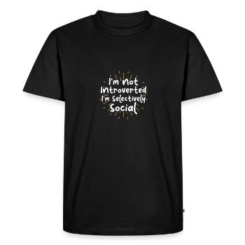 I'm Not Introverted I'm Selectively Social - Men's Premium Organic T-Shirt - black - Front - Nico (187cm)