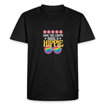 Save The Earth Raise A Hippie Seventies - Men's Premium Organic T-Shirt - black - Front - Nico (187cm)