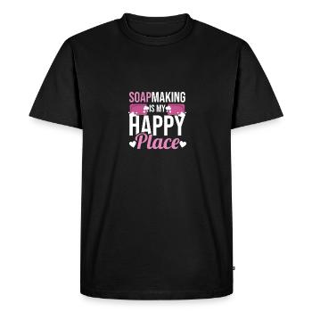 Soapmaking Is My Happy Place Seifenherstellung - Men's Premium Organic T-Shirt - black - Front - Nico (187cm)