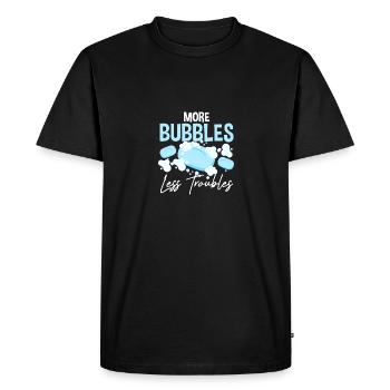 More Bubbles Less Troubles Soap Making - Men's Premium Organic T-Shirt - black - Front - Nico (187cm)