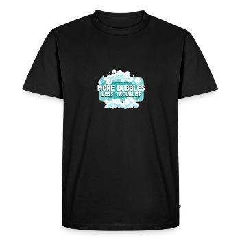 Plus de bulles Moins de problèmes Fabrication de savon - T-shirt Premium bio Homme - noir - Devant - Nico (187cm)