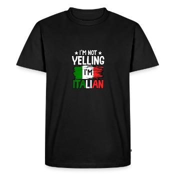 Je ne crie pas que je suis italien pour italien - T-shirt Premium bio Homme - noir - Devant - Nico (187cm)