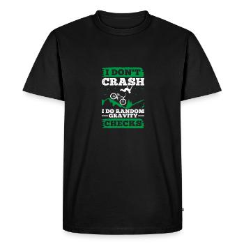 I Don't Crash I Do Random Gravity Checks Mountain - Men's Premium Organic T-Shirt - black - Front - Nico (187cm)
