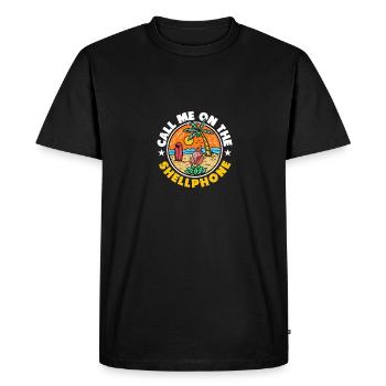 Appelez-moi sur le Shellphone Beach Vacation Men - T-shirt Premium bio Homme - noir - Devant - Nico (187cm)