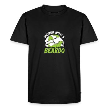 Weirdo With A Beardo Lizard Gecko Pet - Men's Premium Organic T-Shirt - black - Front - Nico (187cm)