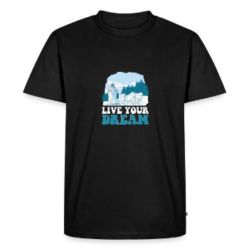 Vivez les chiens de traîneau de vos rêves - T-shirt Premium bio Homme - noir - Devant - Nico (187cm)