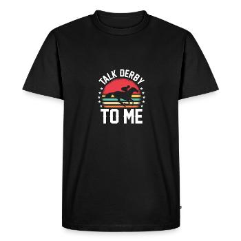 Parlez-moi de Derby pour les propriétaires de chevaux Hommes Femmes - T-shirt Premium bio Homme - noir - Devant - Nico (187cm)