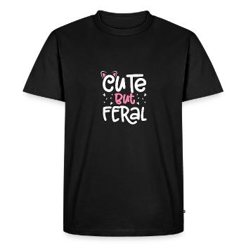 Oreilles De Chat Mignonnes Mais Sauvages Mignonnes Mais Sauvages - T-shirt Premium bio Homme - noir - Devant - Nico (187cm)