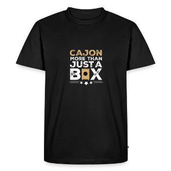 Cajon Plus qu’une simple boîte Kachon - T-shirt Premium bio Homme - noir - Devant - Nico (187cm)