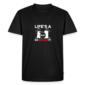 La vie est un rythme, alors battez-le pour les batteurs - T-shirt Premium bio Homme - noir - Devant - Nico (187cm)