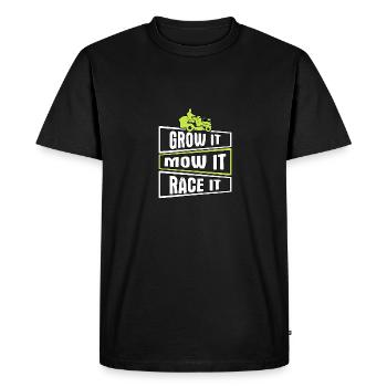 Grow It Mow It Race It Course de tondeuse à gazon - T-shirt Premium bio Homme - noir - Devant - Nico (187cm)