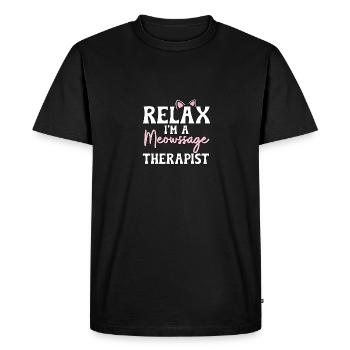 Détendez-vous, je suis un thérapeute de miaoussage pour - T-shirt Premium bio Homme - noir - Devant - Nico (187cm)