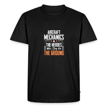Aircraft Mechanic The Heroes of Aviation - Men's Premium Organic T-Shirt - black - Front - Nico (187cm)