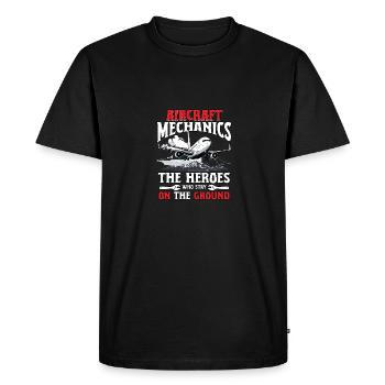 Aircraft Mechanic The Heroes of Aviation - Men's Premium Organic T-Shirt - black - Front - Nico (187cm)