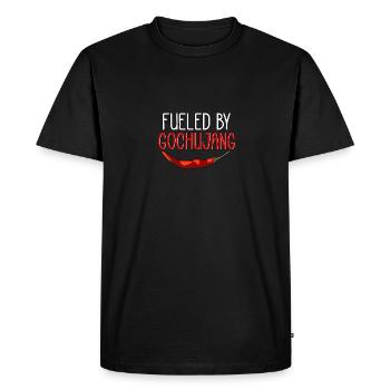 Alimenté par l’assaisonnement chaud coréen Gochujang - T-shirt Premium bio Homme - noir - Devant - Nico (187cm)