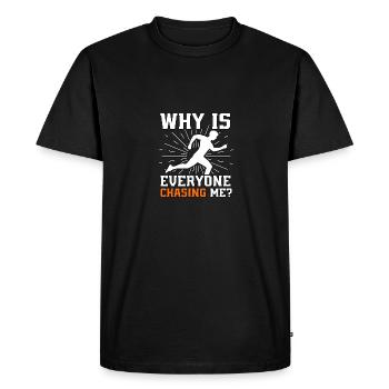Pourquoi tout le monde me poursuit-il Laufen ? - T-shirt Premium bio Homme - noir - Devant - Nico (187cm)