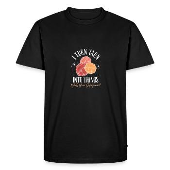 I Crochet Past My Bedtime Crochet Knitting - Men's Premium Organic T-Shirt - black - Front - Nico (187cm)