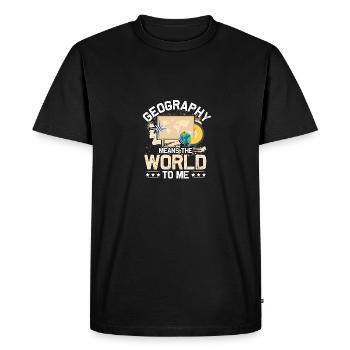 La géographie signifie le monde pour moi Géographie - T-shirt Premium bio Homme - noir - Devant - Nico (187cm)