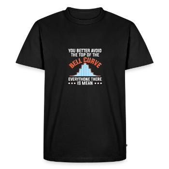 Vous feriez mieux d’éviter le sommet de la courbe en cloche - T-shirt Premium bio Homme - noir - Devant - Nico (187cm)