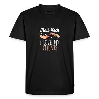 Nail Tech I Love My Clients Manicure Pedicure - Men's Premium Organic T-Shirt - black - Front - Nico (187cm)