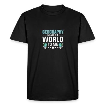 La géographie signifie le monde pour moi Géographie - T-shirt Premium bio Homme - noir - Devant - Nico (187cm)