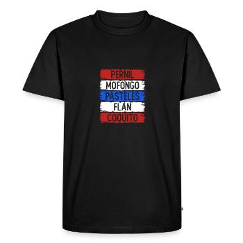 Pernil Mofongo Cuisine portoricaine - T-shirt Premium bio Homme - noir - Devant - Nico (187cm)
