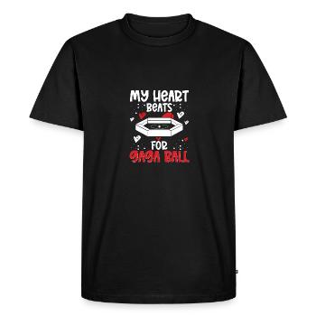 My Heart Beats For Gagaball Sport Team Game - Men's Premium Organic T-Shirt - black - Front - Nico (187cm)