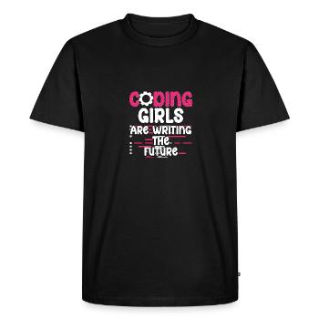 Coding girls write the future for - Men's Premium Organic T-Shirt - black - Front - Nico (187cm)