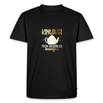 Kintsugi De Broken À Beautiful Kintsukuroi - T-shirt Premium bio Homme - noir - Devant - Nico (187cm)