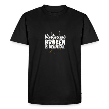 Kintsugi Broken est magnifique Kintsukuroi - T-shirt Premium bio Homme - noir - Devant - Nico (187cm)