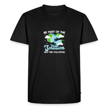 Faites partie de la solution, pas de la pollution - T-shirt Premium bio Homme - noir - Devant - Nico (187cm)