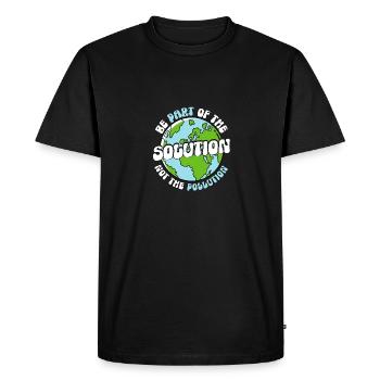 Faites partie de la solution, pas de la pollution - T-shirt Premium bio Homme - noir - Devant - Nico (187cm)