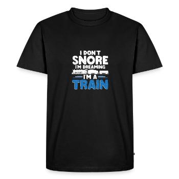 I Don't Snore I'm Dreaming I'm A Train Railroad - Men's Premium Organic T-Shirt - black - Front - Nico (187cm)