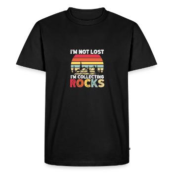 I'm Not Lost I'm Collecting Rocks Geology for - Men's Premium Organic T-Shirt - black - Front - Nico (187cm)
