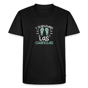 J’ai survécu à la volte-face de Las Chanclas - T-shirt Premium bio Homme - noir - Devant - Nico (187cm)