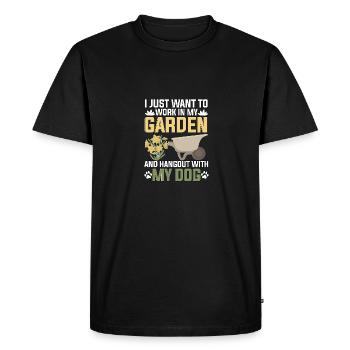 Just Want To Work In My Garden And Hangout With - Men's Premium Organic T-Shirt - black - Front - Nico (187cm)