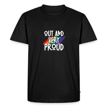 Out And Very Proud Gay Pride Ally LGBT Awareness - T-shirt Premium bio Homme - noir - Devant - Nico (187cm)