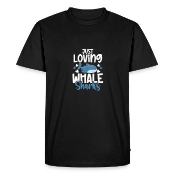 Just Loving Whale Sharks Requin-baleine pour les plongeurs - T-shirt Premium bio Homme - noir - Devant - Nico (187cm)