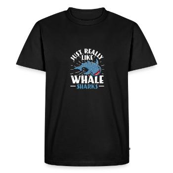 Juste vraiment comme les requins-baleines Requin-baleine pour les plongeurs - T-shirt Premium bio Homme - noir - Devant - Nico (187cm)