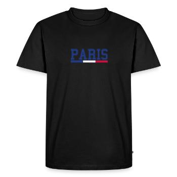Typographie élégante de Paris - T-shirt Premium bio Homme - noir - Devant - Nico (187cm)
