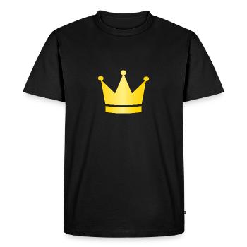 Crown Gold King - Men's Premium Organic T-Shirt - black - Front - Nico (187cm)
