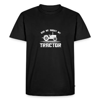 Posez-moi des questions sur mon tracteur - - T-shirt Premium bio Homme - noir - Devant - Nico (187cm)