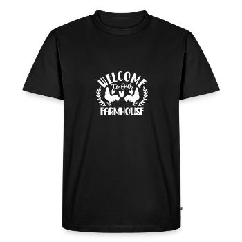 Bienvenue dans notre ferme 2 - - T-shirt Premium bio Homme - noir - Devant - Nico (187cm)