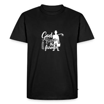 God bless the farmer - - Men's Premium Organic T-Shirt - black - Front - Nico (187cm)