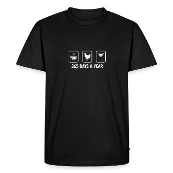 365 jours par an - Vin - Poule - - T-shirt Premium bio Homme - noir - Devant - Nico (187cm)