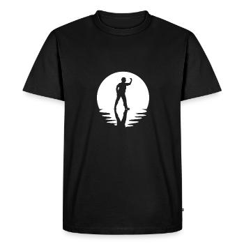 Cercle avec réflexion - Joueur de fléchettes - - T-shirt Premium bio Homme - noir - Devant - Nico (187cm)