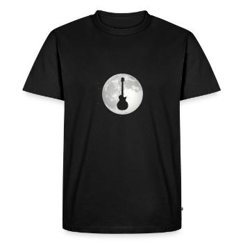 Full Moon - Guitar - - Men's Premium Organic T-Shirt - black - Front - Nico (187cm)