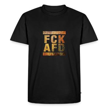 FCK AFD au look rouillé vintage, motif, Fuck AFD - T-shirt Premium bio Homme - noir - Devant - Nico (187cm)